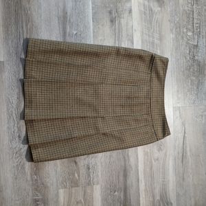 JCrew Size 0, Houndstooth, Pleated Carmel Skirt